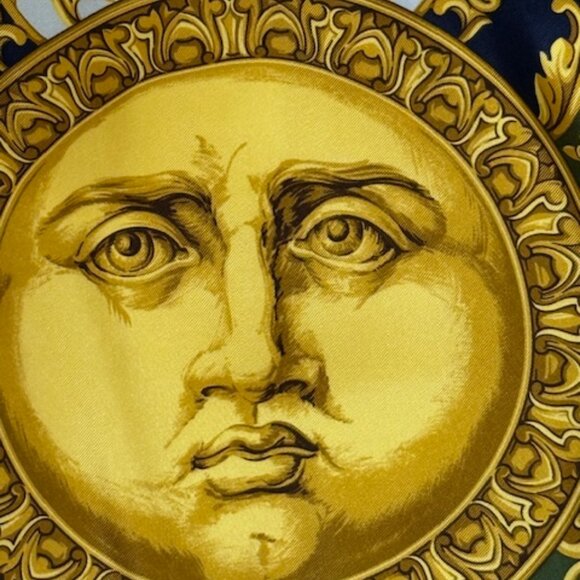 RARE Burberry Vintage Silk Vest  Incredibly Sun Celestial Print Sz 10 - Picture 3 of 16